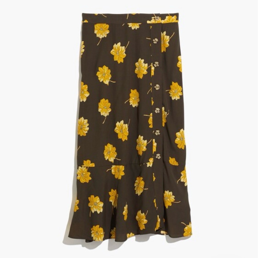 NWOT Madewell Flutter hem floral skirt size 18